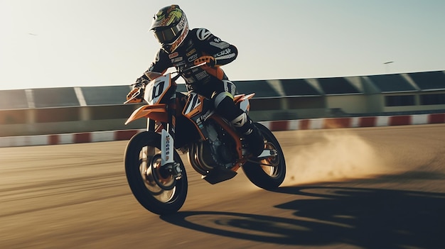 Adrenaline Rush Supermoto-Motorradrennen: Filmische Aufnahme
