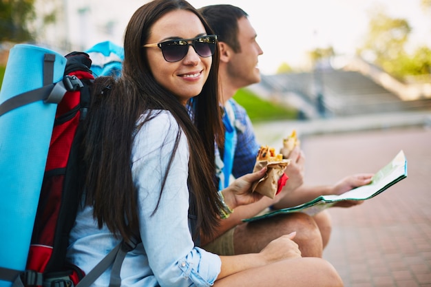 adulto viaje merienda relación turismo