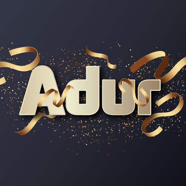 Adur Text-Effekt Gold JPG attraktiver Hintergrund Karte Foto Konfetti