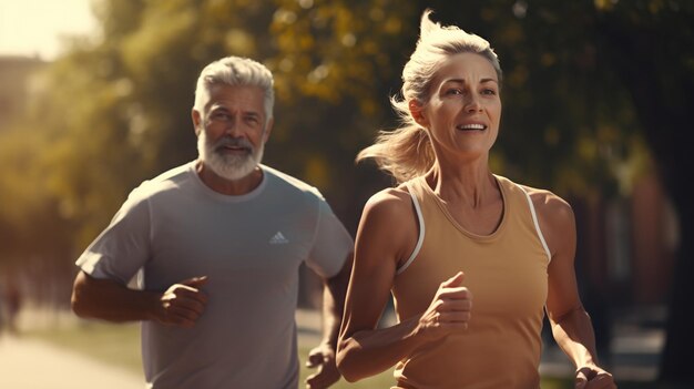 Foto Ältere menschen treiben sport