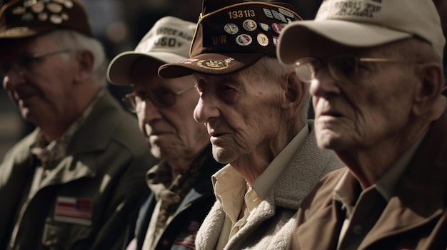 Foto Älterer veteran würdigt den veteranentag