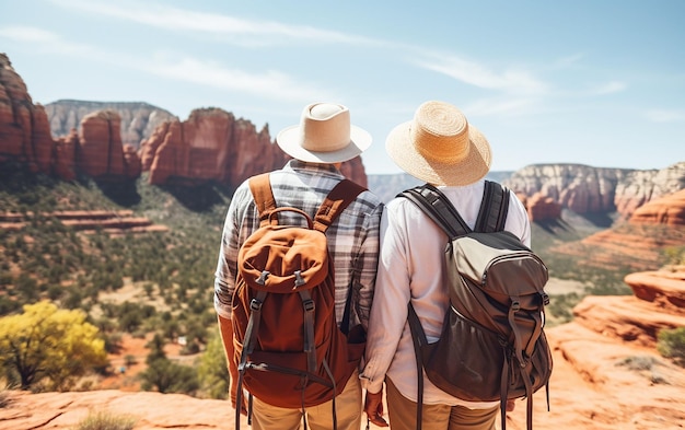 Älteres paar Touristen auf einer Reise