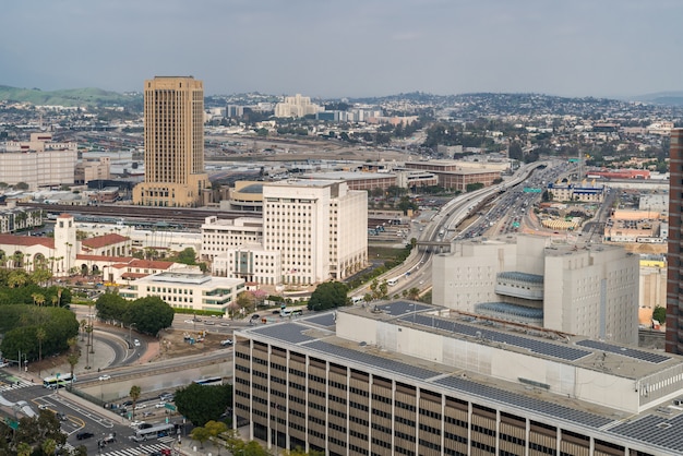 Aérea, los angeles, centro cidade