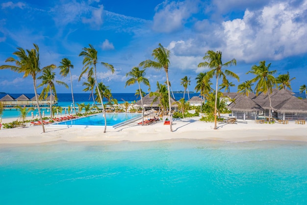 Aéreo hermoso Maldivas paraíso isla tropical playa Increíble paisaje laguna azul turquesa