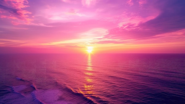 Foto aerial view sunset skynature beautiful light sunset or sunrise over seacolorful dramatic majestic scenery sunset sky with amazing clouds and waves in sunset sky purple light cloud background