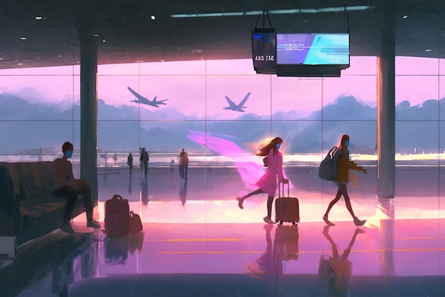 Aeroporto estilo anime