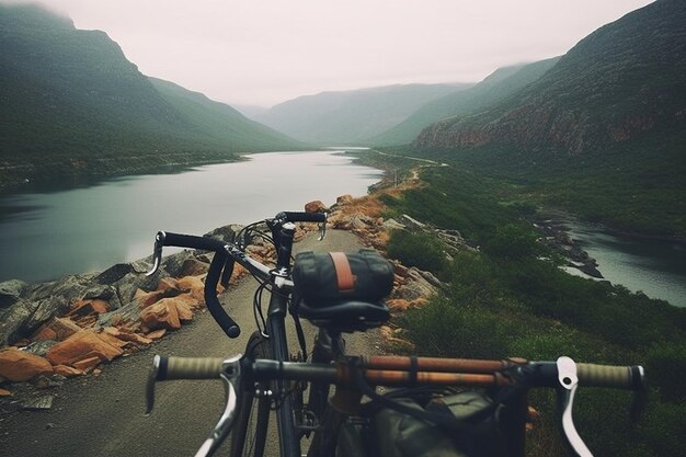 Foto Ästhetische fahrradabenteuer landschaftswege