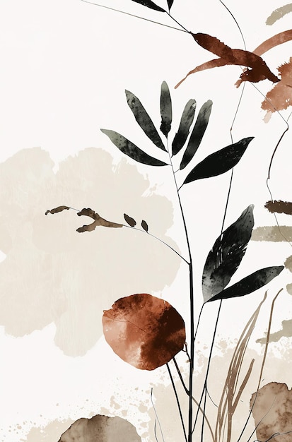 Ästhetisches abstraktes florales Aquarell-Design