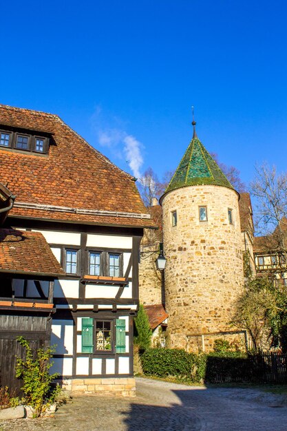 Foto Äußeres des gebäudes gegen den blauen himmel