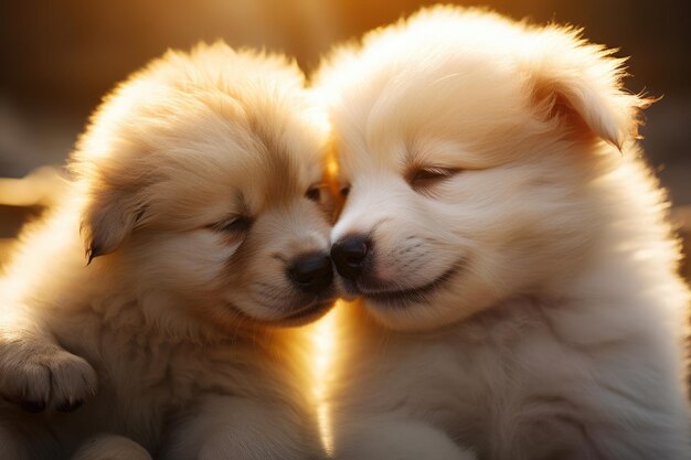 El afecto del cachorro es lindo.