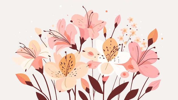 Affirmation Card mit Alstroemeria Blooms Illustration Generative KI