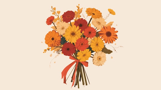 Affirmation Card mit Gerbera Bouquet Illustration Generative KI