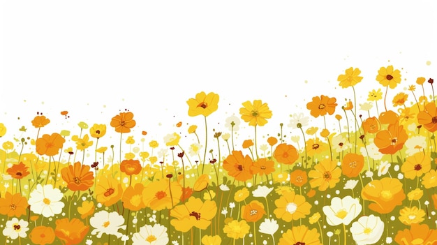 Affirmation Card mit Marigold Field Illustration Generative KI