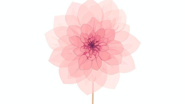 Affirmation-Karte mit minimalistischer Dahlia-Blumenillustration Generative KI