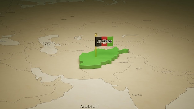 Afghanistan Independence Day Karte 3D-Darstellung