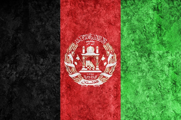 Foto afghanistan-metallic-flagge strukturierte flagge