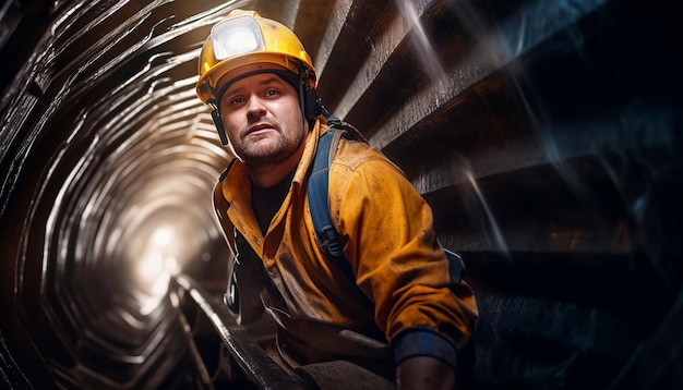 Foto afiche de precauções para acidentes de trabalho trabalhos de construção de túneis