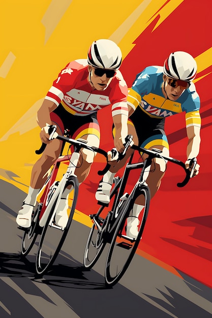 Afiche deportivo Diseño creativo de vectores 2D en colores planos llamativos Evento dinámico Deporte mundial