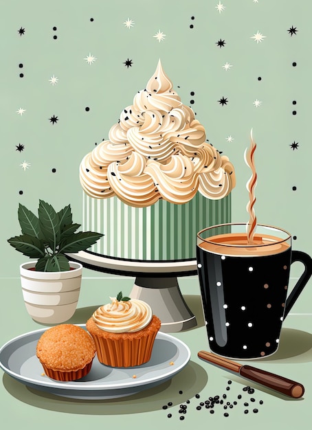 Afiche para una pastelería y panadería artesanal IA Generativa