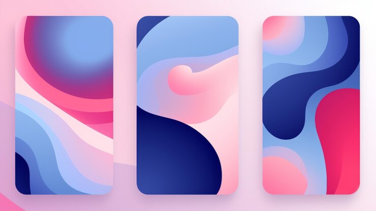 Foto afiches de estilo lindo y minimalista con coloridas formas geométricas generadas por la ia