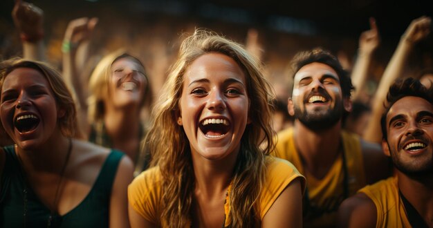 Foto las aficionadas al fútbol aplauden