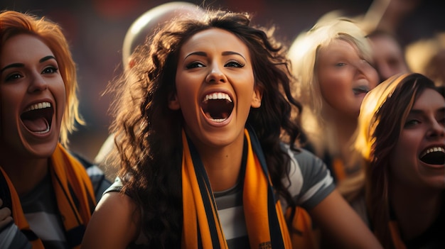 Aficionadas al fútbol femenino IA generativa