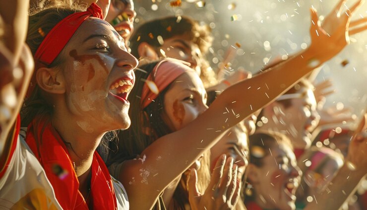 Los aficionados al fútbol animando a su equipo