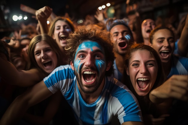 Los aficionados al fútbol argentino celebran una victoria