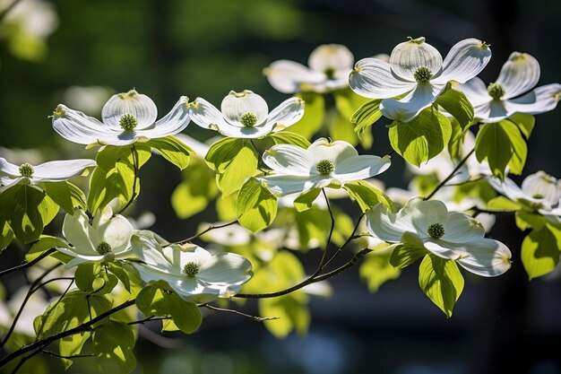 Foto afirmación de la flor del dogwood pacífico