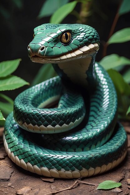 Foto afirmación de herpetólogos con ia generativa de compañero de serpiente