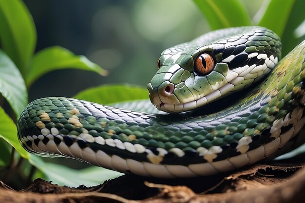 Foto afirmación de herpetólogos con ia generativa de compañero de serpiente