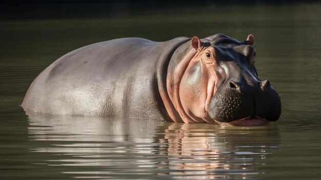 Foto africano hipopótamo anfíbio