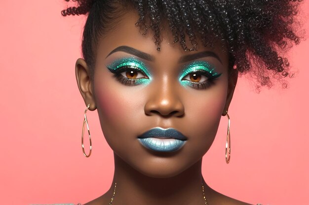 afrikanisch-amerikanisches Make-up-Modell Foto