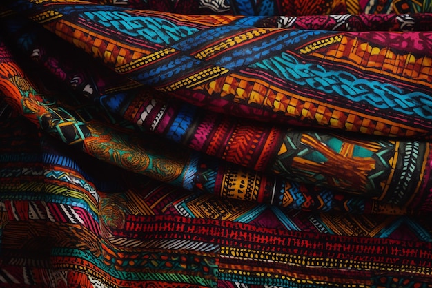 Afrikanisch inspiriertes Textil mit kräftigen Farben