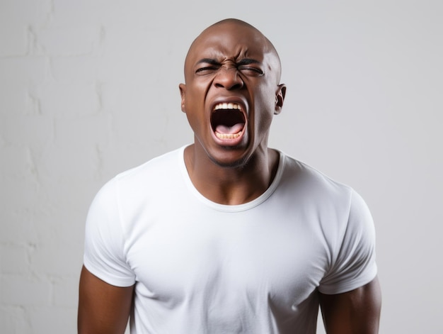 Afrikanischer Mann emotionale dynamische Pose