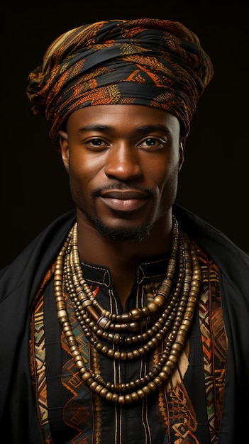 Afrikanischer Mann in traditionellem Garb Porträt eines afrikanischen Gentlemen
