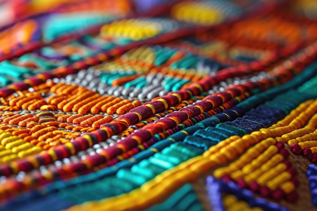 Afrikanisches Muster mit leuchtenden Farben und Perlenstruktur