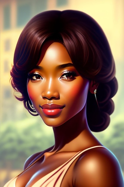 Afrikanisches schwarzes Frauenmodell Ai Generate