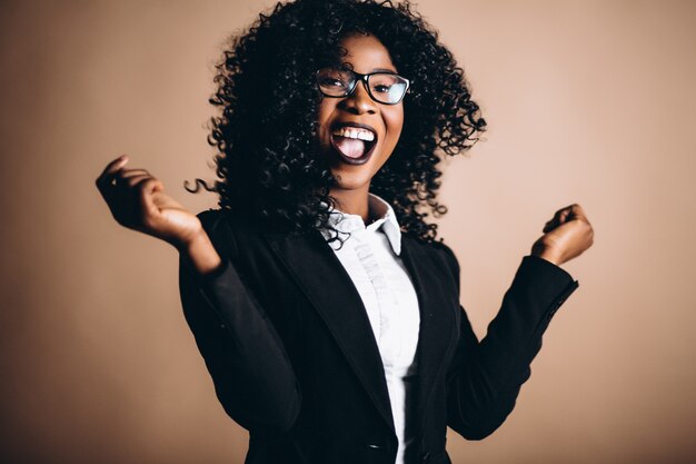 Afro americana mujer feliz