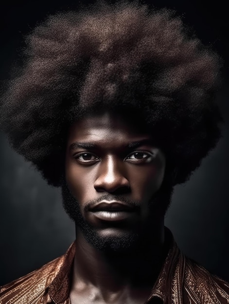 Afro belleza hombre generativo ai