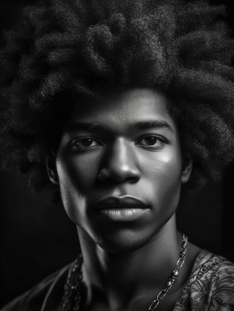 Afro belleza hombre generativo ai