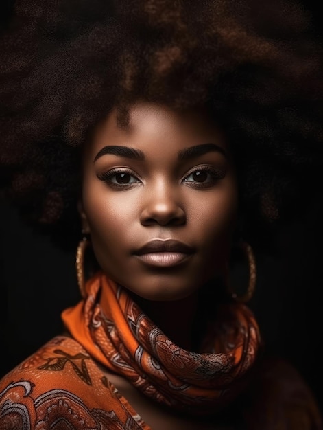 Afro belleza mujer generativa ai