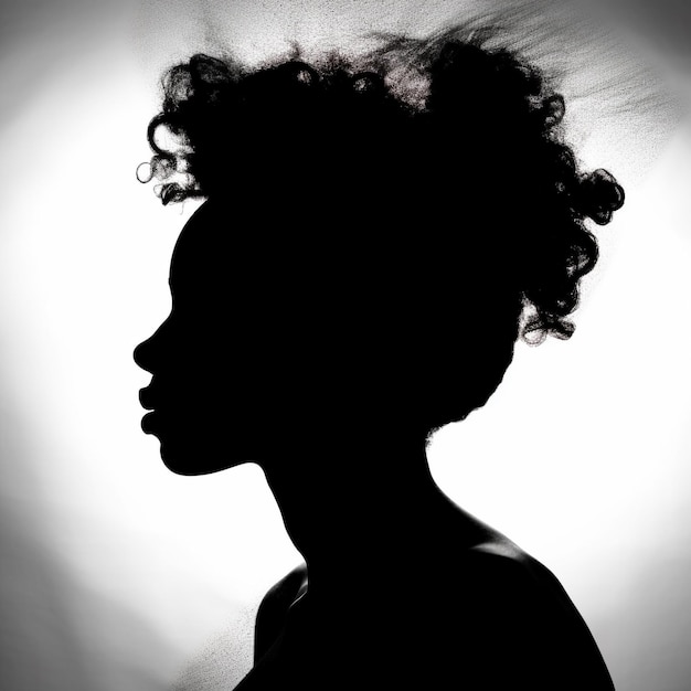 Foto afro-frau mit farbenfroher silhouette, schöner hintergrund, traumbild