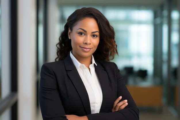 Afroamericana millennial exitosa empresaria confiada feminismo trabajadora dama jefa mujer