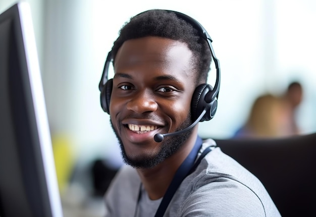 Afroamerikaner, die im Callcenter arbeiten