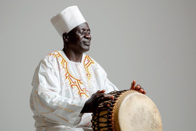 Afroperson tocando uma bateria