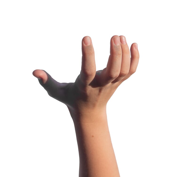 Foto agarrar a los niños con el gesto de la mano de los niños capturando agarrando algo invisible