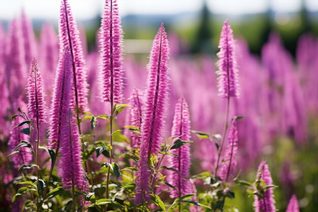 Agastache Foeniculum com flores roxas Planta herbácea perene com flores brilhantes e pitorescas