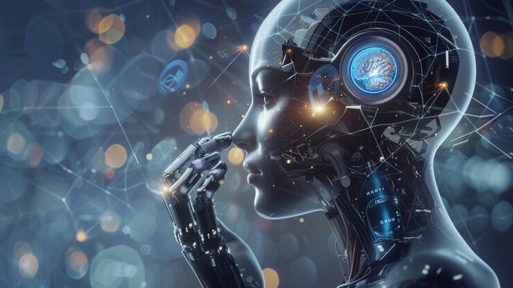 Foto agência de convergência da humanidade e tecnologia o futuro da inteligência artificial e robótica avançada