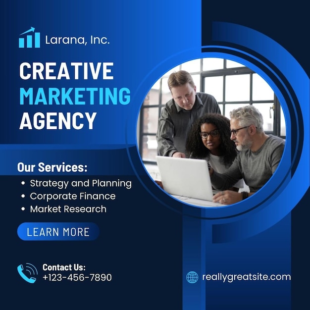 Agência de Marketing Azul Social Media Square Post 1